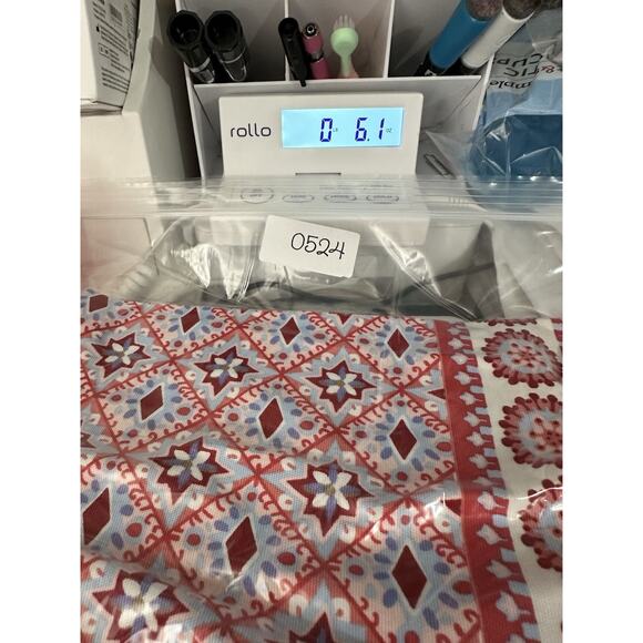 Talbots Mini Skirt Womens Sz 16 Cottagecore Geometric Red White Blue July 4th - Picture 9 of 9